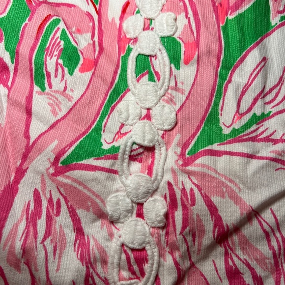 Lilly Pulitzer Marigold Skort Prep Green Pink Colony Size 4 EUC Flamingo - Picture 2 of 8